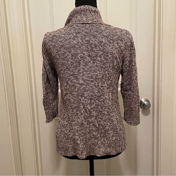 IZ Byer Knit Cardigan Sweater Open Front‎ 3/4 Sleeve Beige Brown Women's Small - Picture 3 of 5